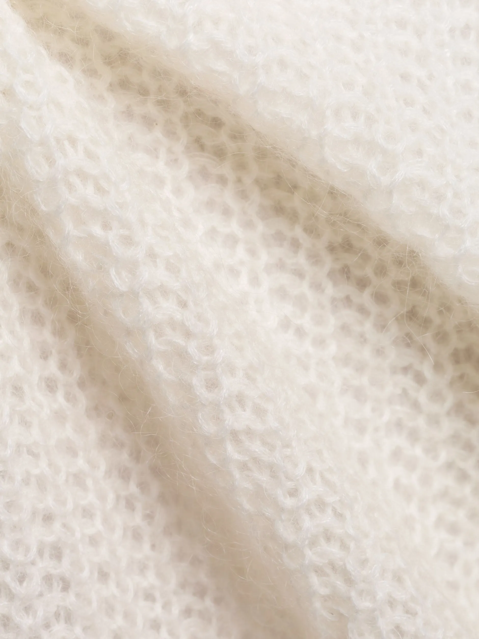 Marie Lund Damen Strickpullover mit Mohairanteil in ecru