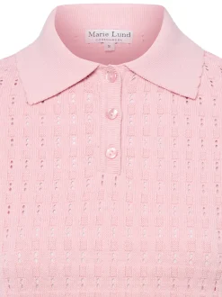 Marie Lund Damen Strickshirt in rosa - Ärmel: kurzarm