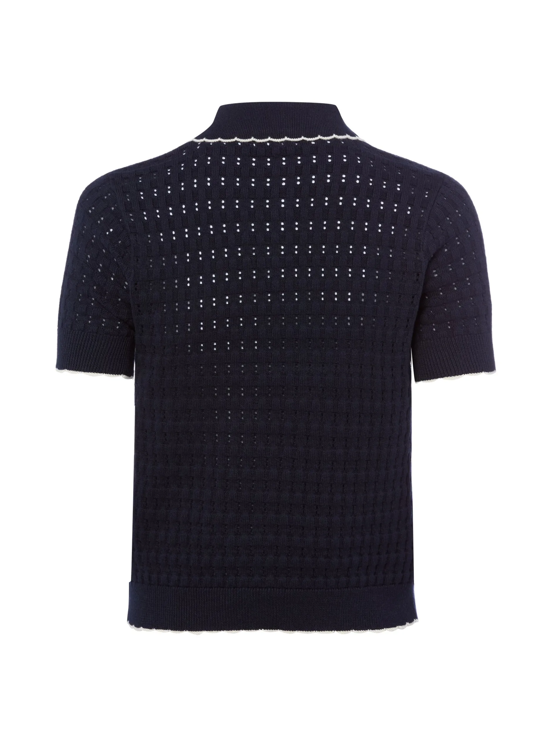 Marie Lund Damen Strickshirt in marine - Ärmel: kurzarm