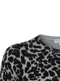 Marie Lund Damen Strickshirt in hellblau schwarz