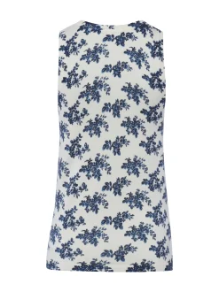 Marie Lund Damen Strick-Top in weiß marine
