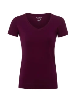 Marie Lund Damen T-Shirt in aubergine - Ärmel: kurzarm