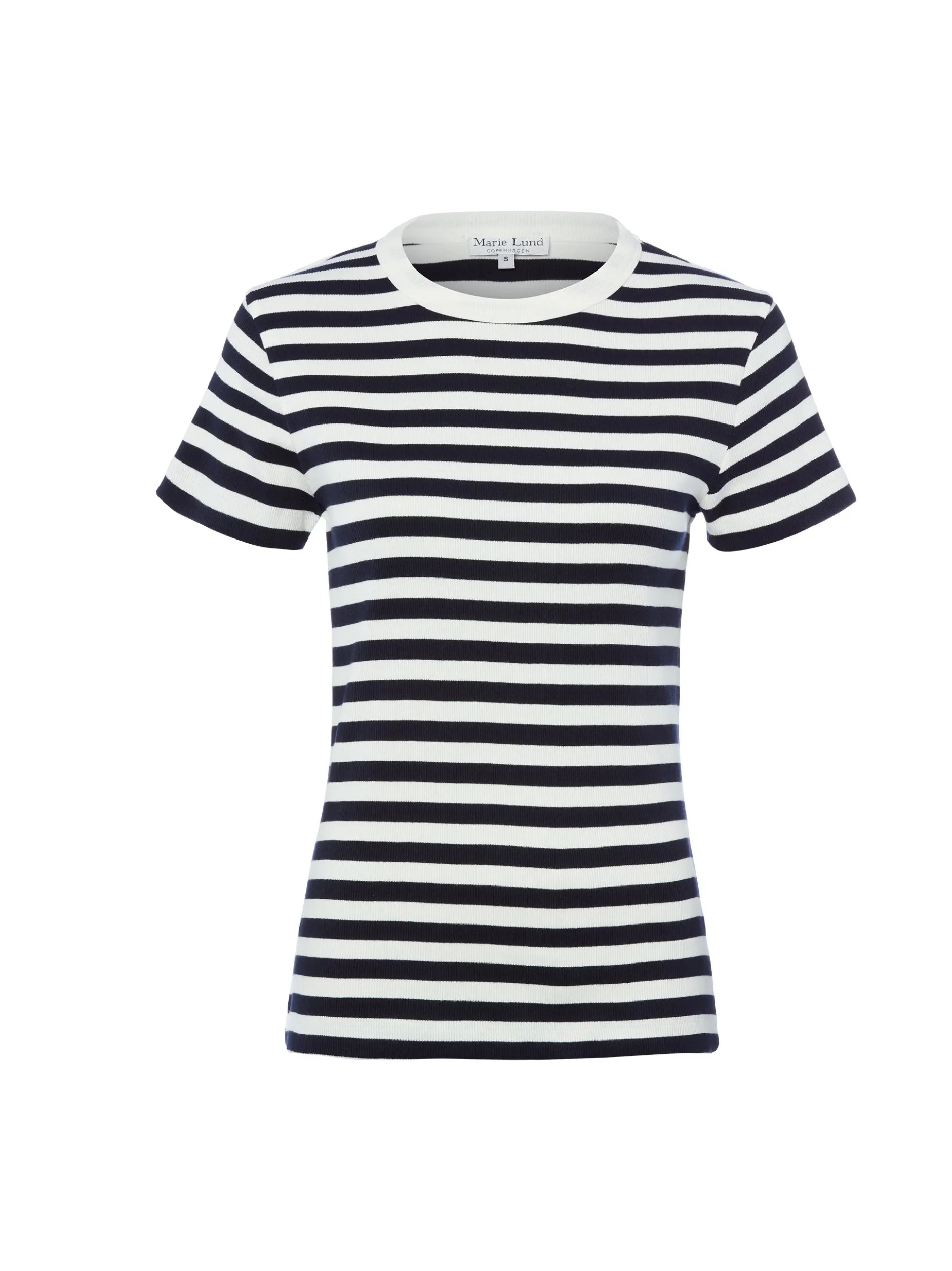 Marie Lund Damen T-Shirt in ecru marine - Ärmel: kurzarm