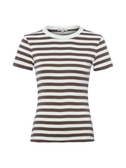 Marie Lund Damen T-Shirt in ecru schoko - Ärmel: kurzarm