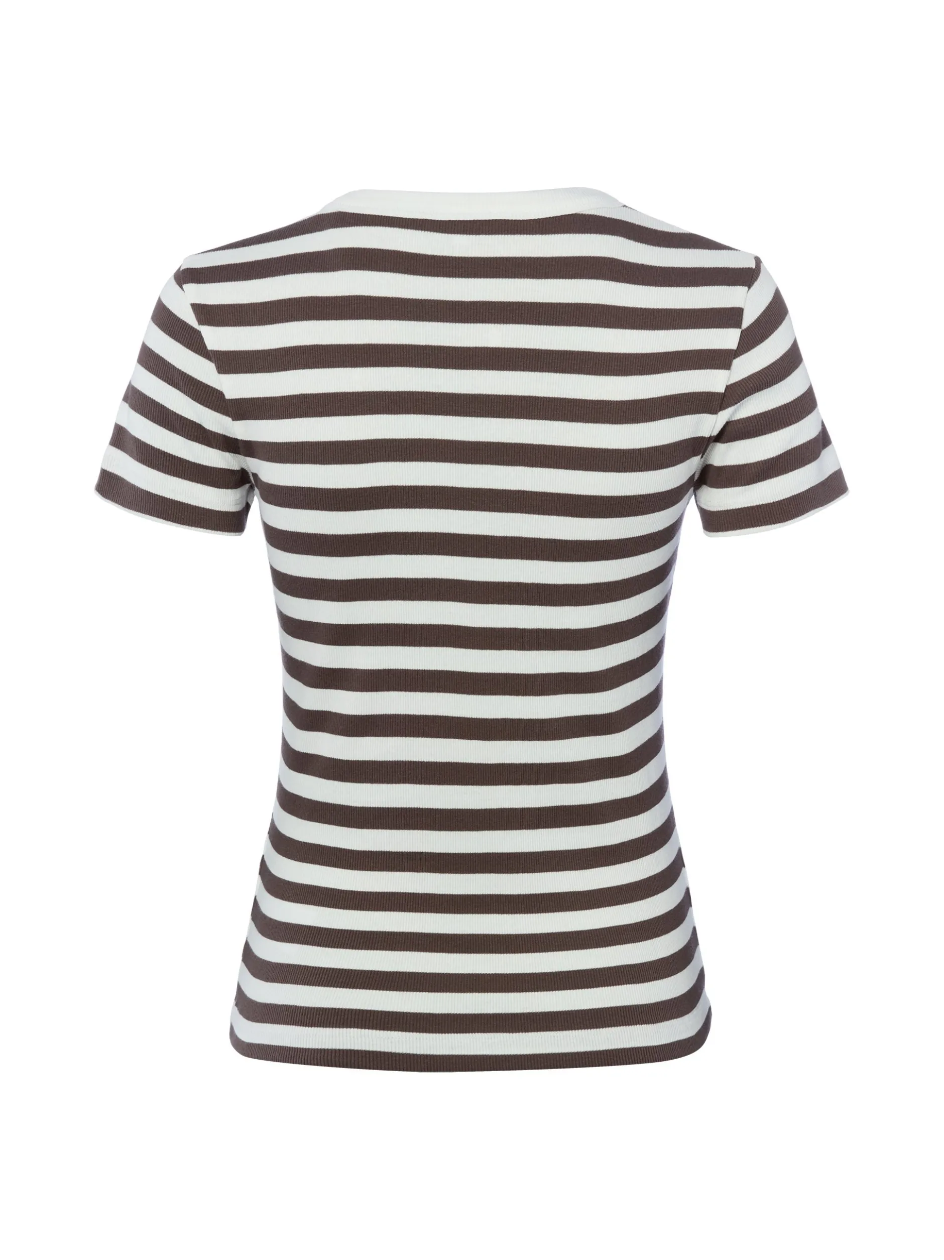 Marie Lund Damen T-Shirt in ecru schoko - Ärmel: kurzarm