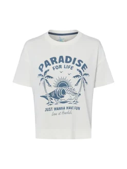 Marie Lund Damen T-Shirt - Paradise in ecru grau