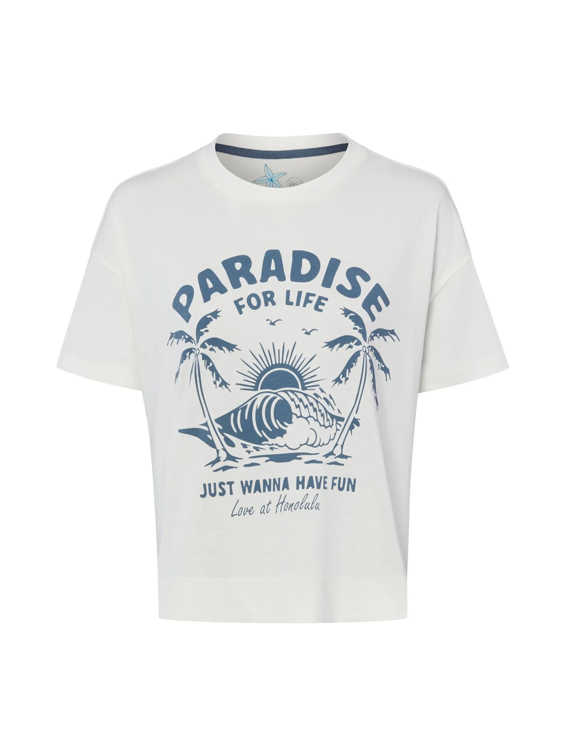Marie Lund Damen T-Shirt - Paradise in ecru grau