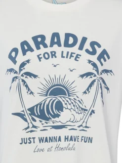 Marie Lund Damen T-Shirt - Paradise in ecru grau