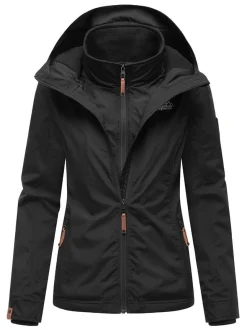 Marikoo Damen Übergangsjacke - Erdbeere in schwarz