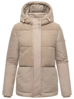 Marikoo Damen Plüschjacke - Sheeta 16 in taupe