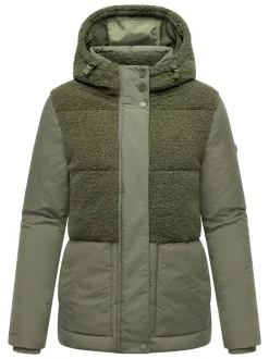 Marikoo Damen Plüschjacke - Sheeta 16 in oliv