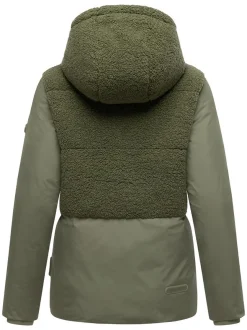 Marikoo Damen Plüschjacke - Sheeta 16 in oliv