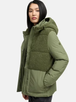 Marikoo Damen Plüschjacke - Sheeta 16 in oliv