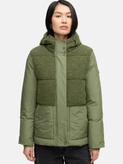 Marikoo Damen Plüschjacke - Sheeta 16 in oliv