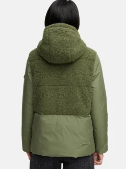 Marikoo Damen Plüschjacke - Sheeta 16 in oliv