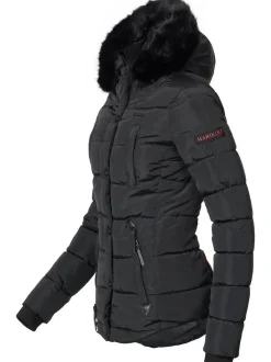 Marikoo Damen Steppjacke - Lotusblüte in schwarz