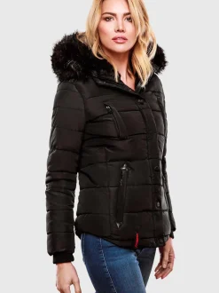 Marikoo Damen Steppjacke - Lotusblüte in schwarz