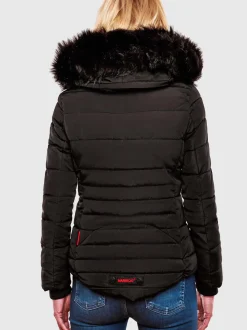 Marikoo Damen Steppjacke - Lotusblüte in schwarz