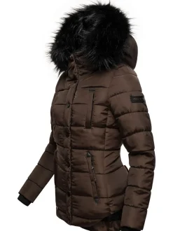 Marikoo Damen Steppjacke - Lotusblüte in schoko
