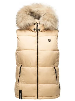 Marikoo Damen Steppweste - Eisflöckchen in beige