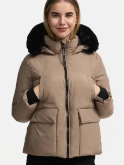 Marikoo Damen Winterjacke - Morinaa XVI in taupe