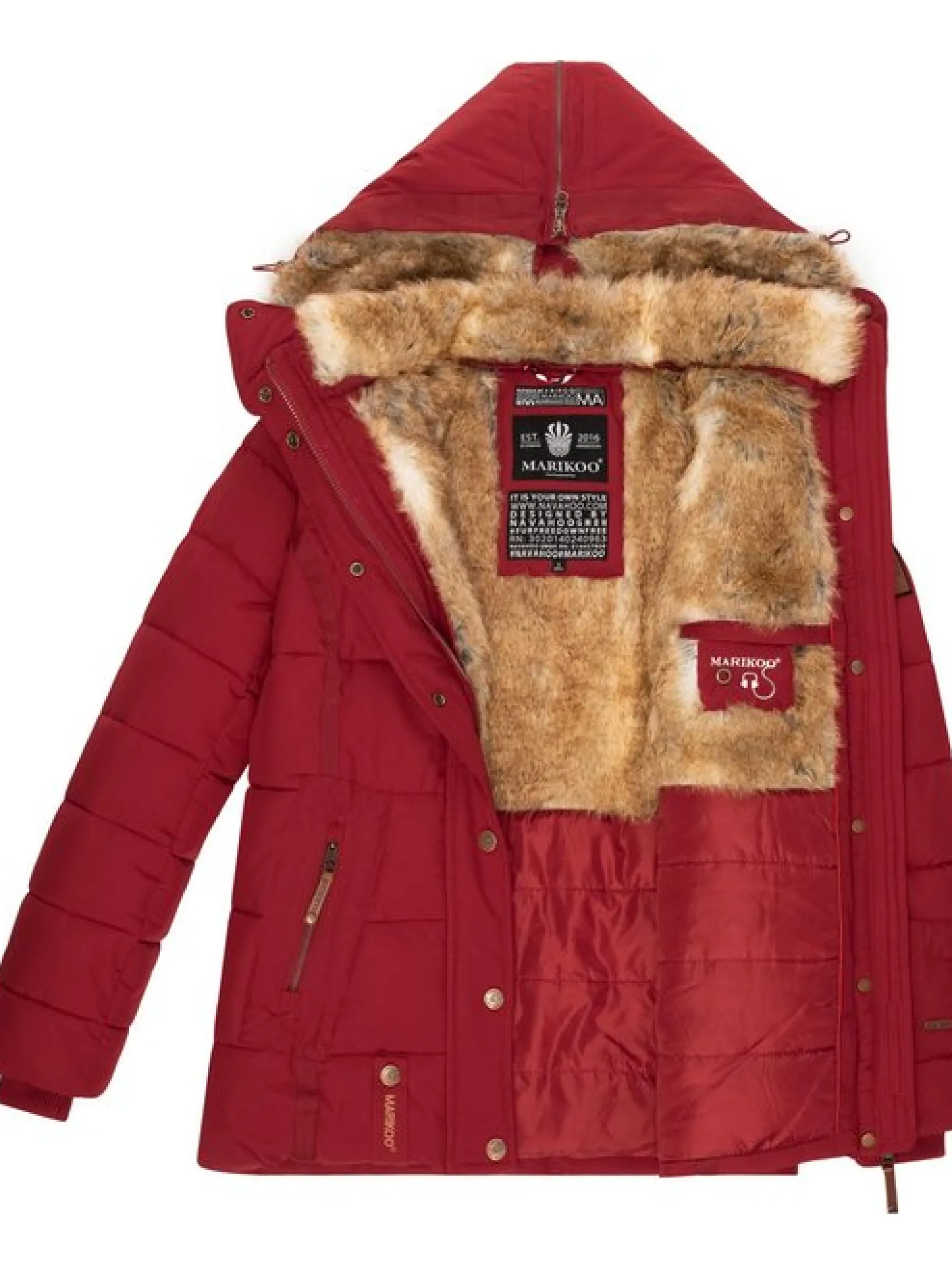 Marikoo Damen Winterjacke - Nekoo in rot