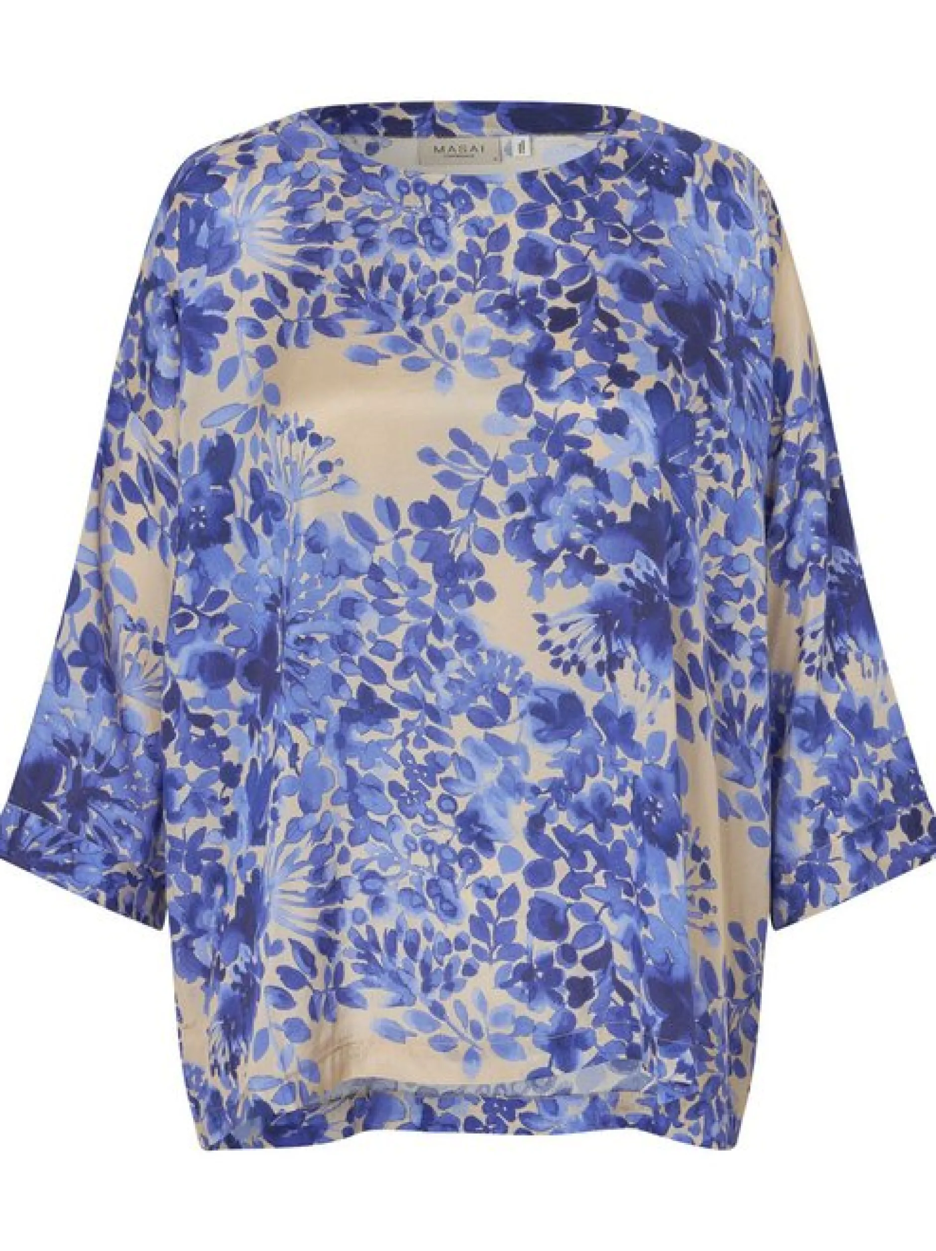 Masai Damen Bluse in blau mehrfarbig - Ärmel: 3/4 Arm