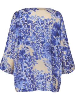 Masai Damen Bluse in blau mehrfarbig - Ärmel: 3/4 Arm