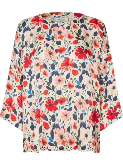 Masai Damen Bluse in rot mehrfarbig - Ärmel: 3/4 Arm