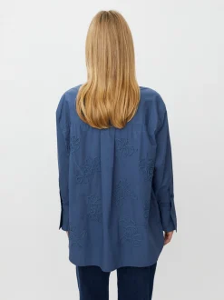 Masai Damen Hemdbluse in blau - Ausschnitt: Stehkragen