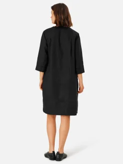 Masai Damen knielanges Blusenkleid in schwarz