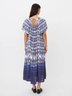 Masai Damen Midikleid in blau mehrfarbig - Länge: lang