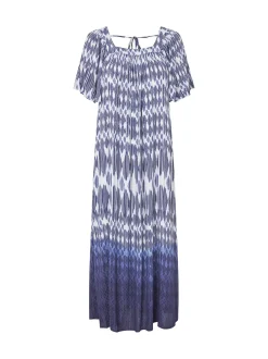Masai Damen Midikleid in blau mehrfarbig - Länge: lang