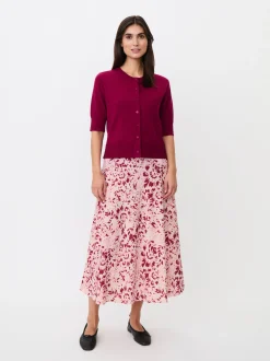 Masai Damen Strickjacke in himbeer - Ärmel: Halbarm