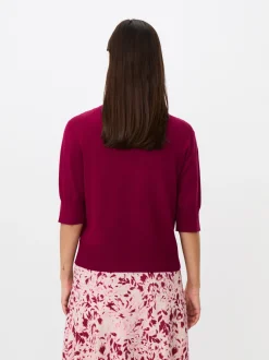 Masai Damen Strickjacke in himbeer - Ärmel: Halbarm