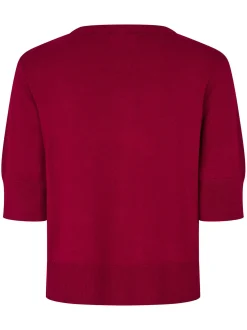 Masai Damen Strickjacke in himbeer - Ärmel: Halbarm