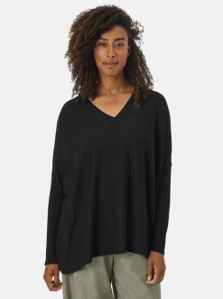Masai Damen Strickpullover in schwarz - Ärmel: langarm