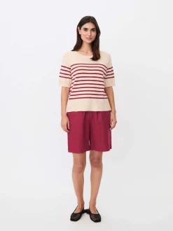 Masai Damen Strickshirt in rot - Ausschnitt: Rundhals