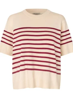 Masai Damen Strickshirt in rot - Ausschnitt: Rundhals