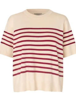 Masai Damen Strickshirt in rot - Ausschnitt: Rundhals