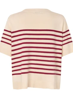 Masai Damen Strickshirt in rot - Ausschnitt: Rundhals
