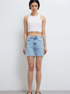 Mavi Damen Jeansshorts - Millie in light stone