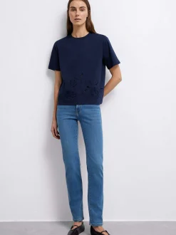 Mavi Damen T-Shirt in marine - Ausschnitt: Rundhals