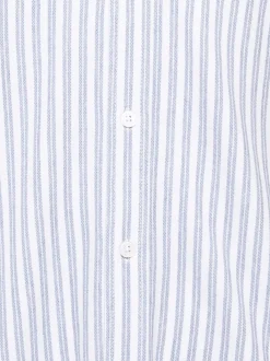 Mavi Herren Langarmhemd - Stripe in hellblau weiß