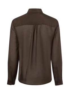 MAX&Co. Damen Hemdbluse mit Seiden-Anteil - Gondola in schoko