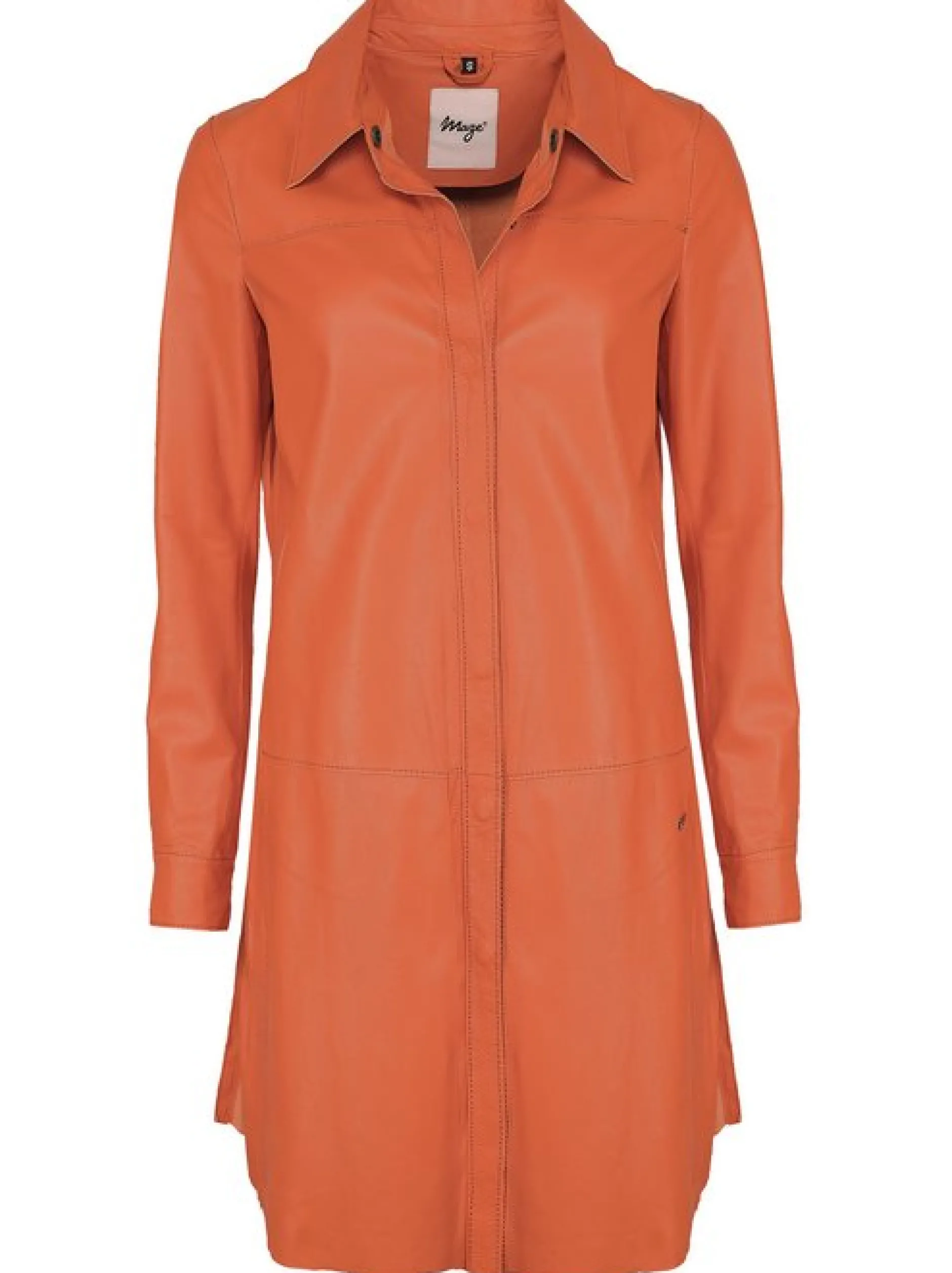 Maze Damen Hemdkleid aus Leder in orange
