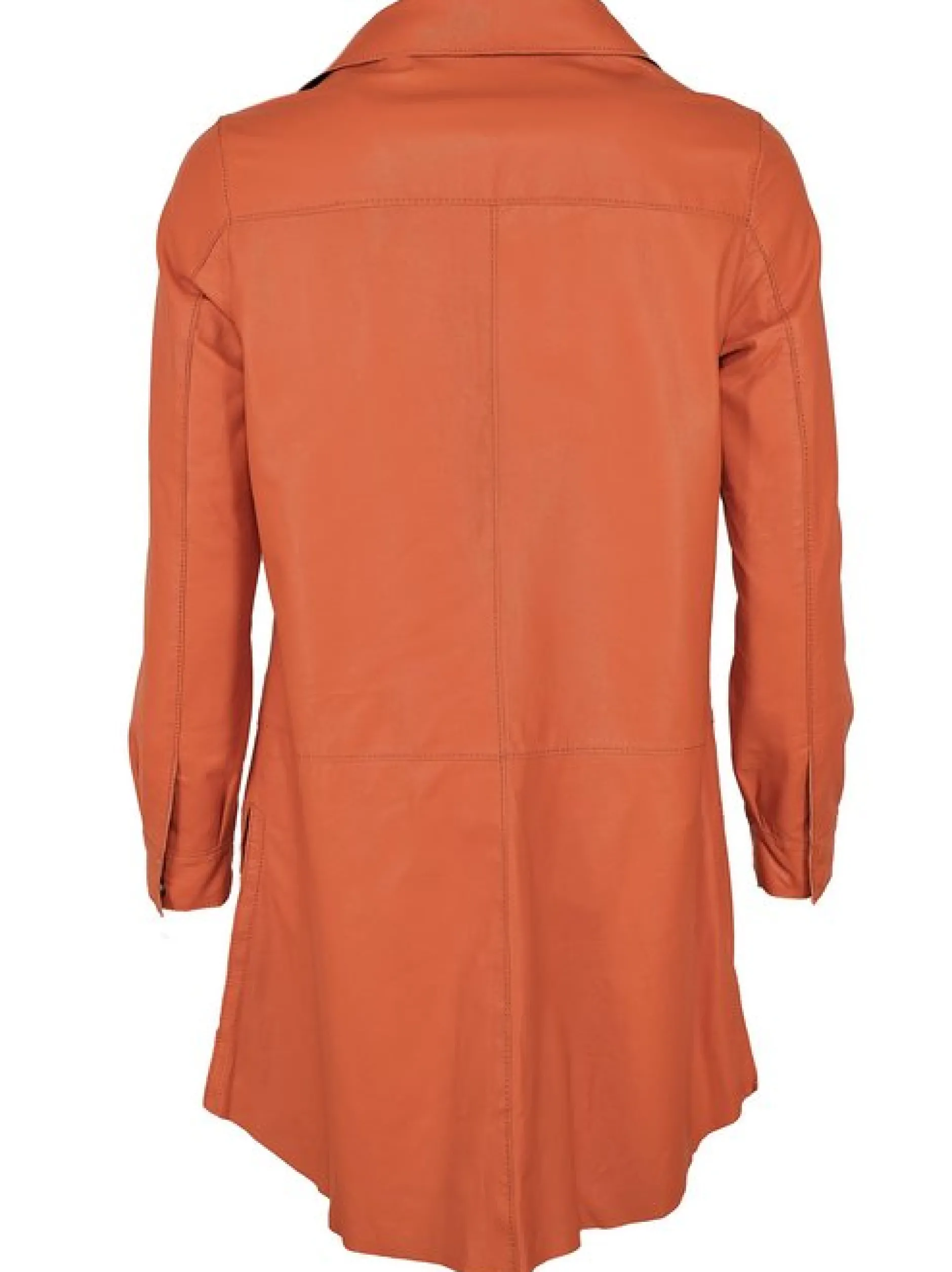 Maze Damen Hemdkleid aus Leder in orange