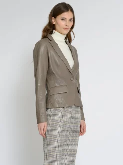 Maze Damen Lederblazer in taupe