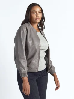 Maze Damen Lederblouson in blau