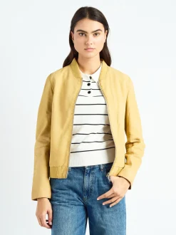 Maze Damen Lederblouson in gelb